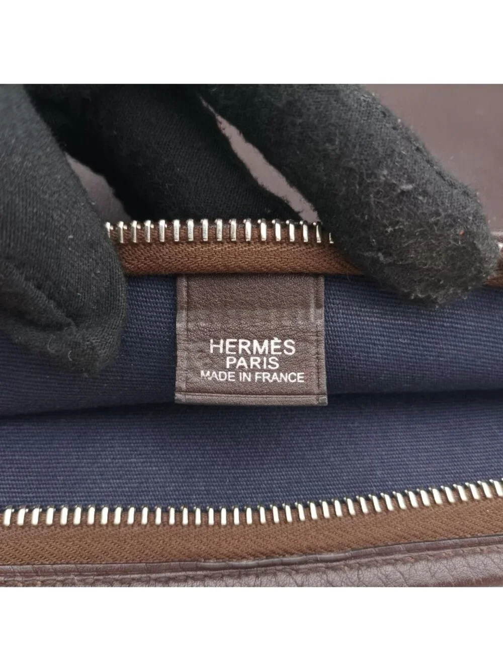 Hermes Mrs Hippie Black Toile Officier Veau Shoulder Bag
